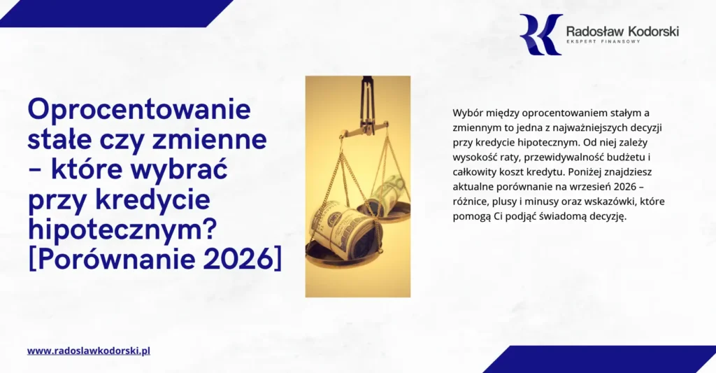 jakie oprocentowanie kredytu hipotecznego wybrać, stałe czy zmienne, wstęp do artykułu