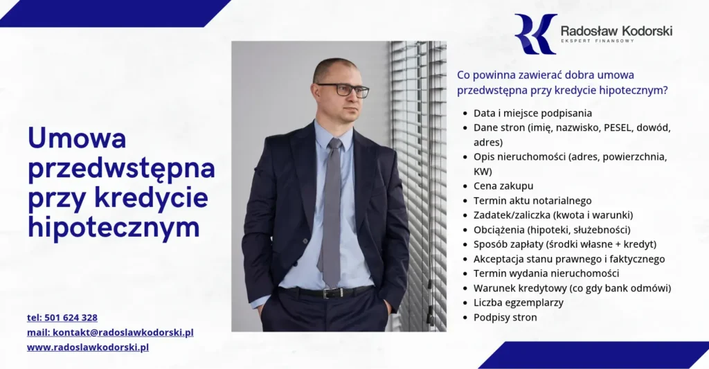 umowa przedwstępna przy kredycie hipotecznym info grafika